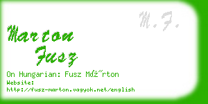 marton fusz business card